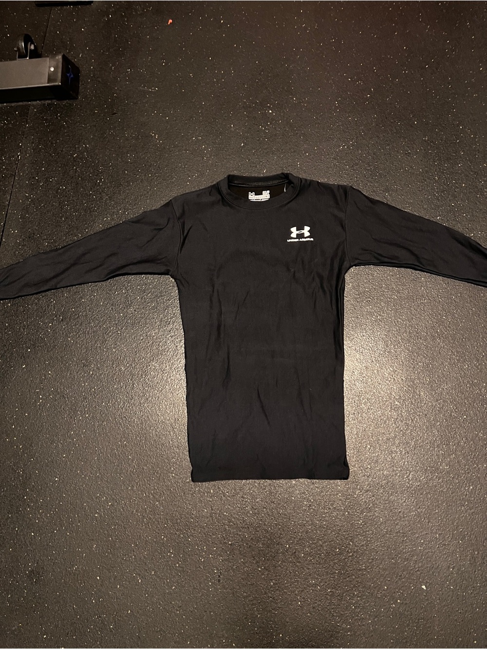 Under Armour Black Long Sleeve Performance Tee with White Logo